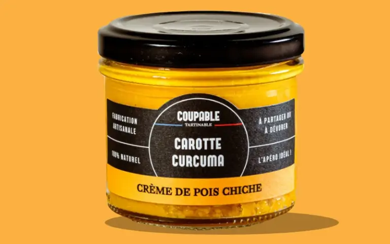 Crème de pois chiche, carotte rôtie et curcuma bio