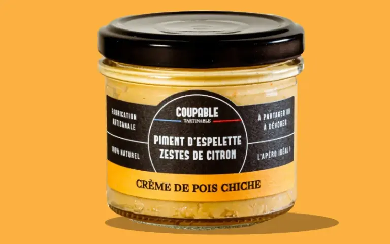 Crème de pois chiche, piment d’Espelette et zeste de citron bio