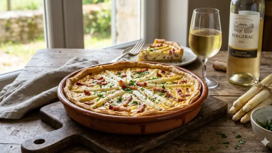 Tarte aux Asperges Blanches & Lard du Périgord : La Recette