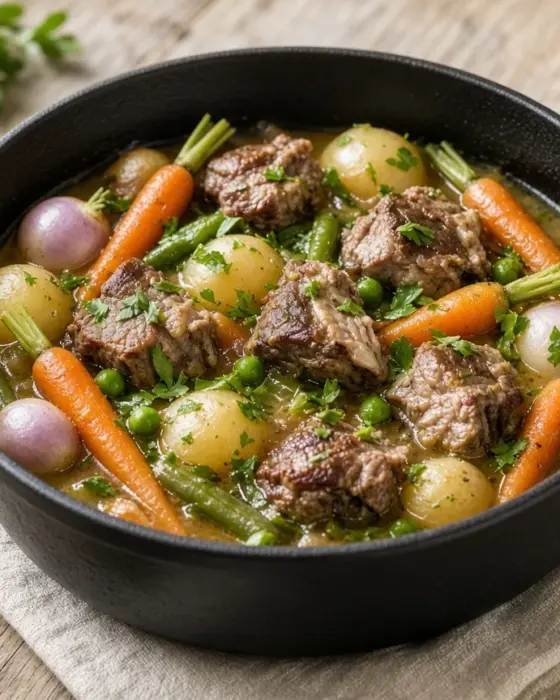 Navarin d’agneau printanier traditionnel